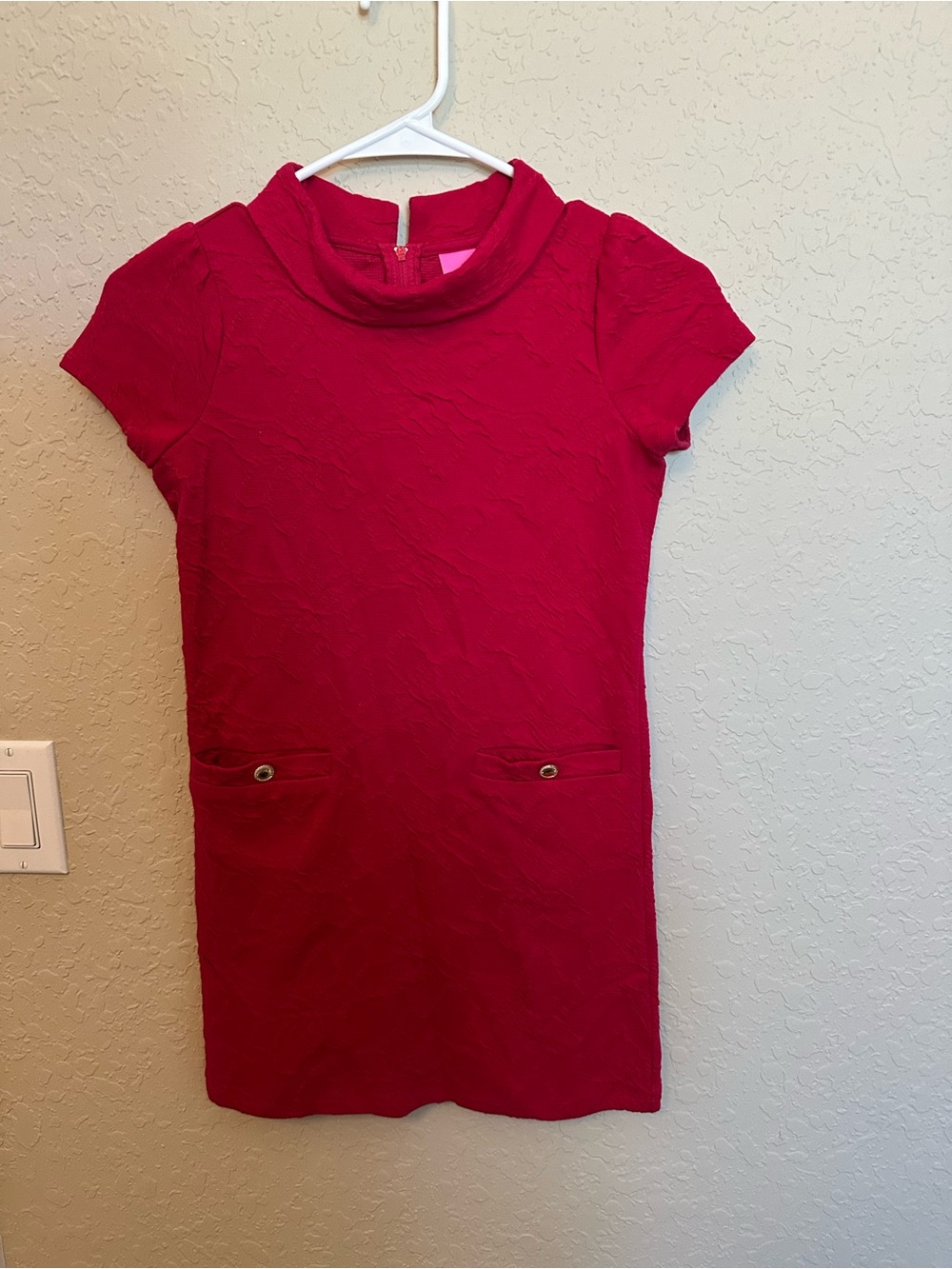 Girls' RASPBERRY COLOR Short-Sleeve Knit Dress Lilly Pulitzer